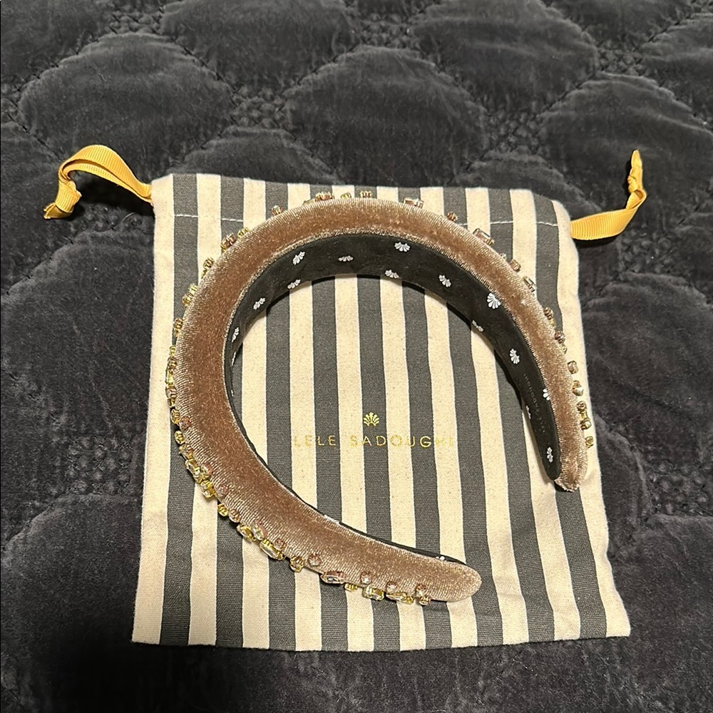 Lele Sadoughi Brown Velvet Headband
